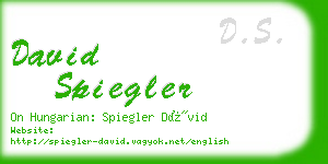 david spiegler business card